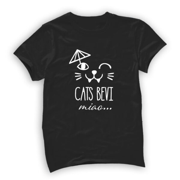 T-Shirt ironiche Cats Bevi